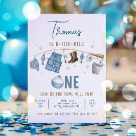 Vist 1e verjaardag O-Fish-Ally One Verjaardag Kaart