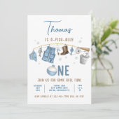 Vist 1e verjaardag O-Fish-Ally One Verjaardag Kaart (Staand voorkant)