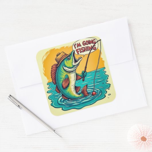 Vist Adventures: A Fish's Dream Come True Vierkante Sticker (Envelop)