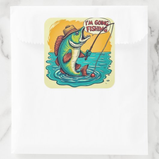 Vist Adventures: A Fish's Dream Come True Vierkante Sticker (Tas)