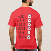 Vist Aftasten Lijst Mannen Funny T-shirt Red (Achterkant)