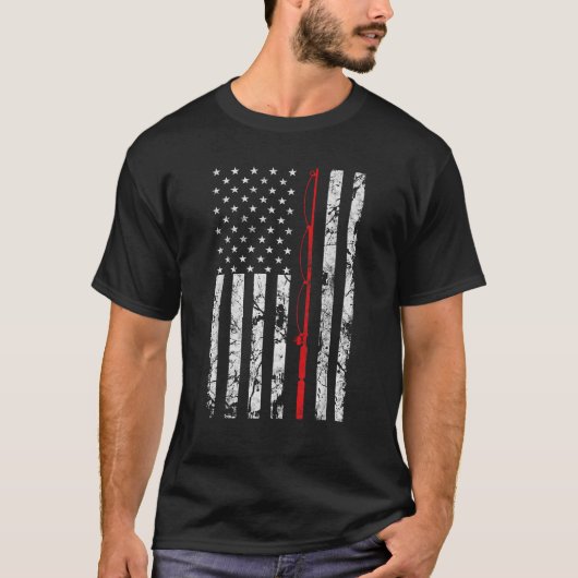 Vist Amerikaanse vlag voor vissers T-shirt (Voorkant)