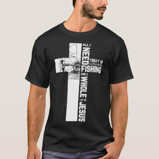 Vist Angler Cross Jesus Christelijk Citaat Giften T-shirt