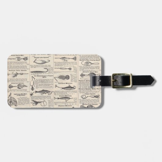 Vist: Antiek visser uit de jaren 1900 Bagagelabel (Voorkant horizontaal)