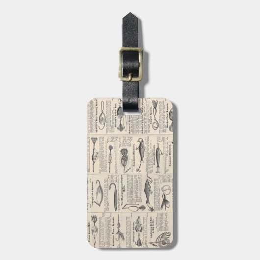  Vist: Antiek visser uit de jaren 1900 Bagagelabel (Voorkant verticaal)