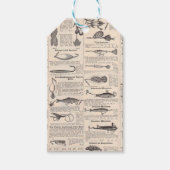  Vist: Antiek visser uit de jaren 1900 Cadeaulabel (Voorkant)