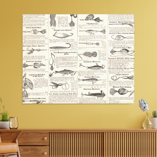  Vist: Antiek visser uit de jaren 1900 Canvas Afdruk (Insitu (Woonkamer))