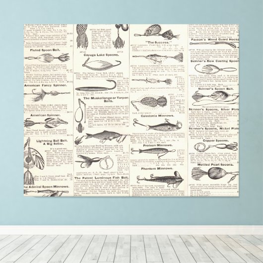  Vist: Antiek visser uit de jaren 1900 Canvas Afdruk (Insitu (Houten vloer))