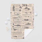  Vist: Antiek visser uit de jaren 1900 Golfhanddoek (Insitu)