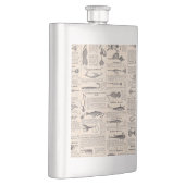 Vist: Antiek visser uit de jaren 1900 Heupfles (Rechts)