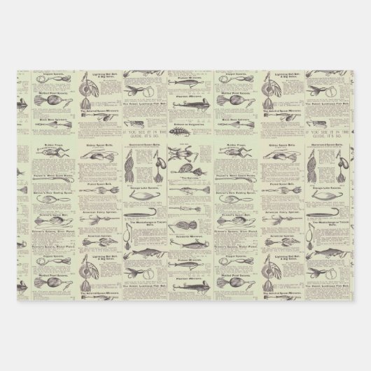  Vist: Antiek visser uit de jaren 1900 Inpakpapier Vel (Voorkant 3)