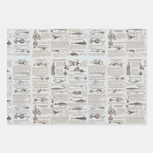  Vist: Antiek visser uit de jaren 1900 Inpakpapier Vel (Voorkant 2)