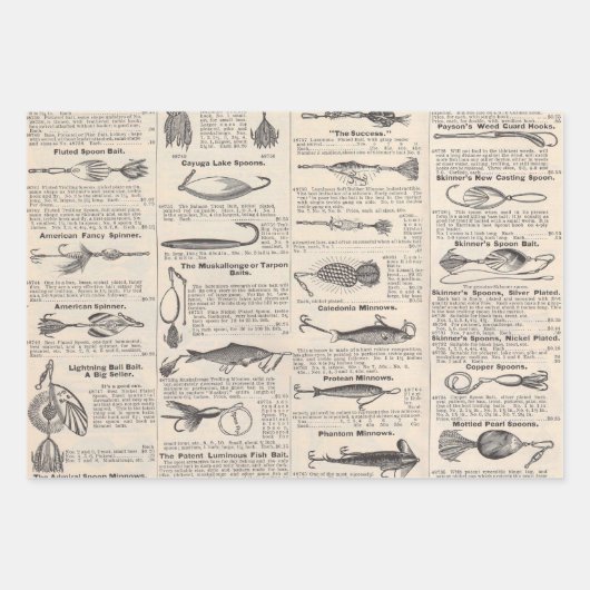  Vist: Antiek visser uit de jaren 1900 Inpakpapier Vel (Voorkant)