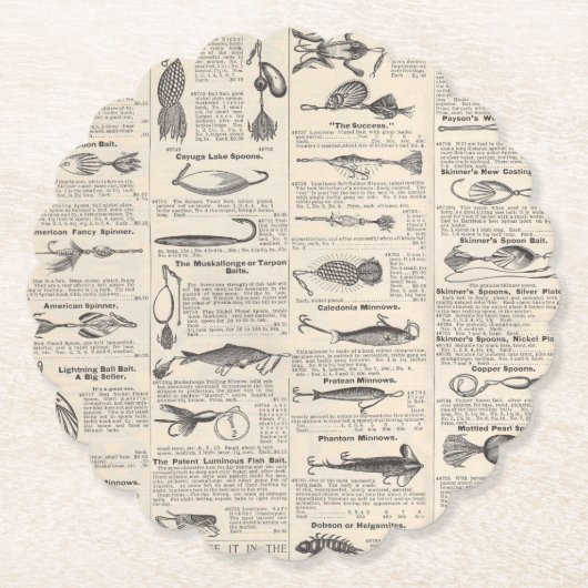  Vist: Antiek visser uit de jaren 1900 Kartonnen Onderzetters (Voorkant)