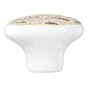  Vist: Antiek visser uit de jaren 1900 Keramische Knop (Zijkant)