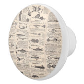  Vist: Antiek visser uit de jaren 1900 Keramische Knop (Rechts)