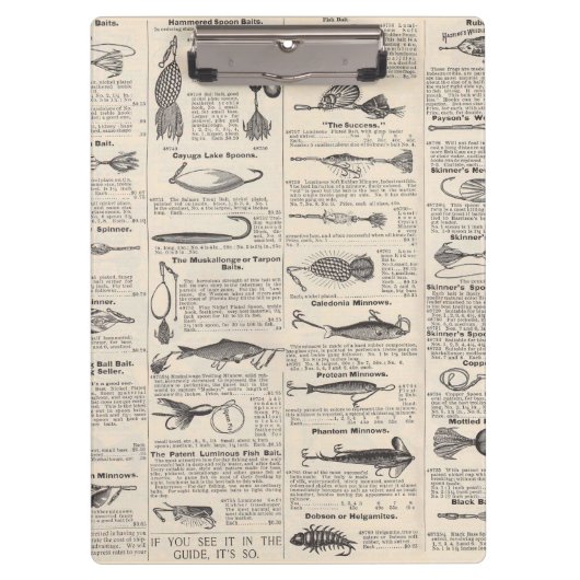  Vist: Antiek visser uit de jaren 1900 Klembord (Voorkant)