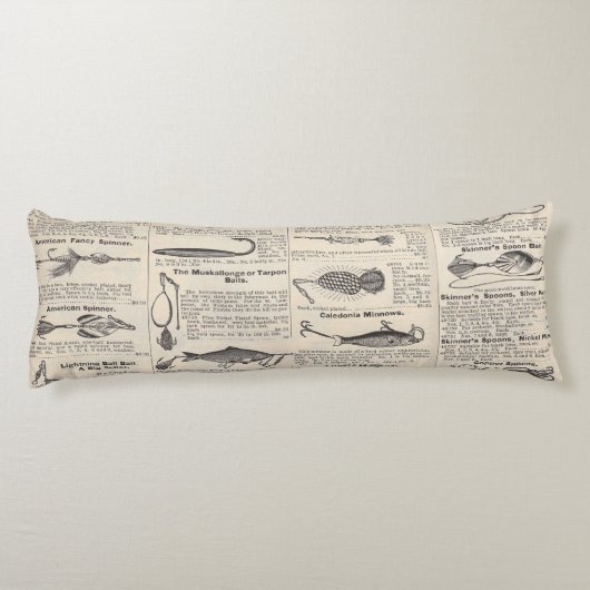 Vist: Antiek visser uit de jaren 1900 Lichaamskussen (Achterkant)