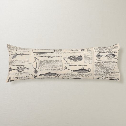 Vist: Antiek visser uit de jaren 1900 Lichaamskussen (Voorkant)