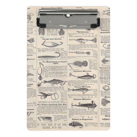 Vist: Antiek visser uit de jaren 1900 Mini Klembord (Voorkant)