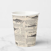  Vist: Antiek visser uit de jaren 1900 Papieren Bekers (Links)