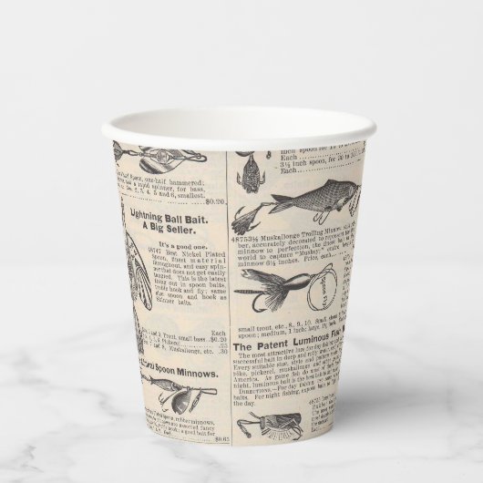  Vist: Antiek visser uit de jaren 1900 Papieren Bekers (Voorkant)