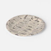  Vist: Antiek visser uit de jaren 1900 Papieren Bordje (Gekanteld)