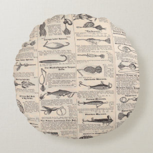  Vist: Antiek visser uit de jaren 1900 Rond Kussen