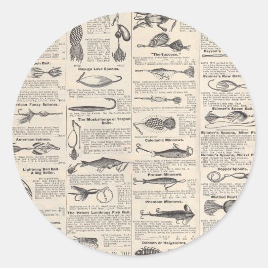  Vist: Antiek visser uit de jaren 1900 Ronde Sticker (Voorkant)