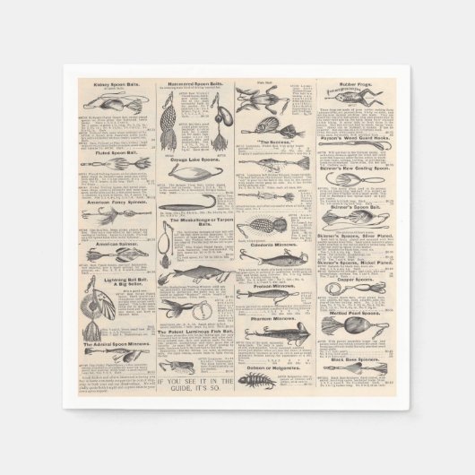  Vist: Antiek visser uit de jaren 1900 Servetten (Voorkant)