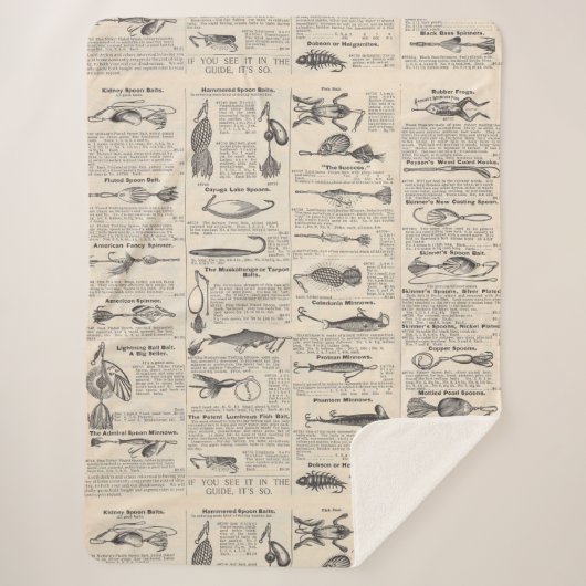 Vist: Antiek visser uit de jaren 1900 Sherpa Deken (Voorkant)