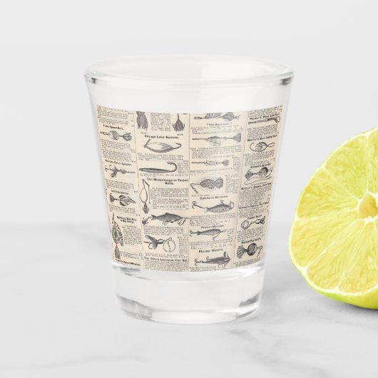  Vist: Antiek visser uit de jaren 1900 Shot Glas (Voorkant)
