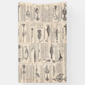  Vist: Antiek visser uit de jaren 1900 Spandoek (Verticaal)