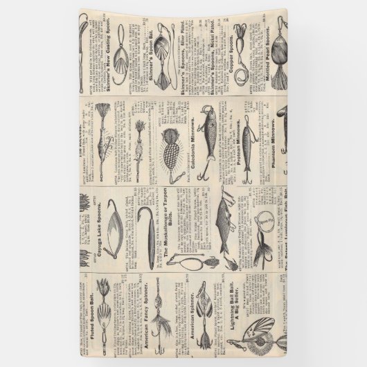  Vist: Antiek visser uit de jaren 1900 Spandoek (Verticaal)