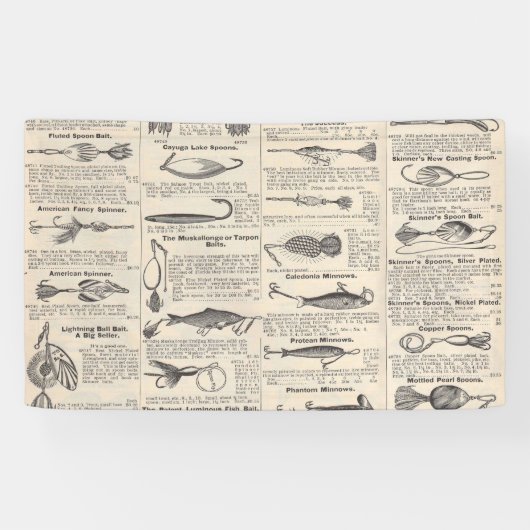  Vist: Antiek visser uit de jaren 1900 Spandoek (Horizontaal)