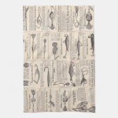 Vist: Antiek visser uit de jaren 1900 Theedoek (Verticaal)