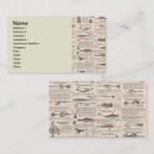  Vist: Antiek visser uit de jaren 1900 Visitekaartje (Voorkant / Achterkant)