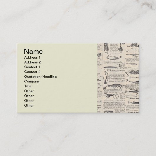  Vist: Antiek visser uit de jaren 1900 Visitekaartje (Voorkant)