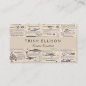  Vist: Antiek visser uit de jaren 1900 Visitekaartje (Voorkant)