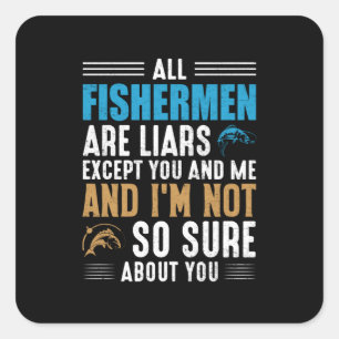 Vist Art All Fisherman Vierkante Sticker