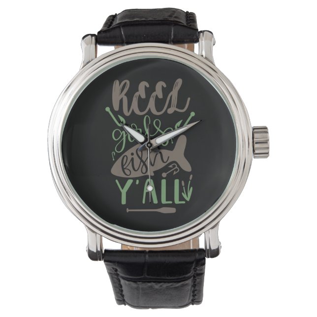 Vist Art Real Girls Fish Yall Horloge (Voorkant)