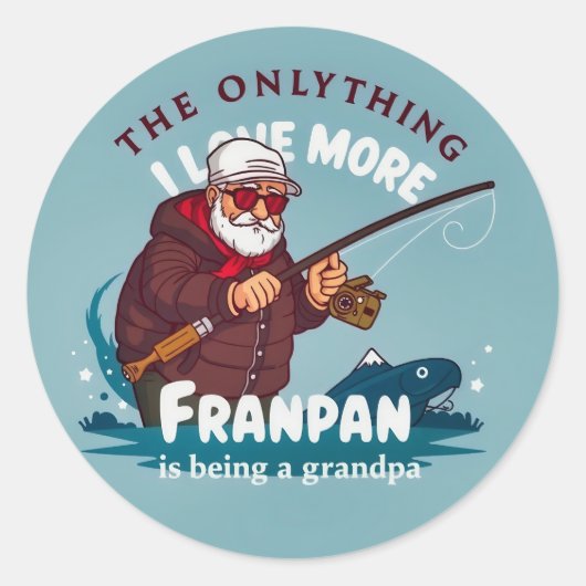 Vist avonturen met opa ronde sticker (Voorkant)