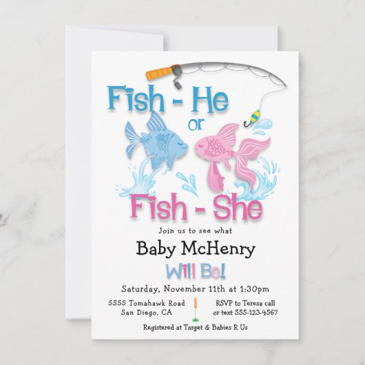 Vist Baby onthaal Baby shower Kaart (Voorkant)