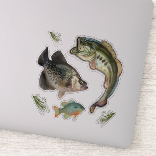 Vist Bass Blue Gill Crappie Hooks Sticker (Detail)