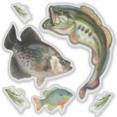 Vist Bass Blue Gill Crappie Hooks Sticker (Voorkant)