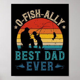 Vist beste vader ooit ofishally zonsondergang viss poster