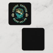 Vist. Bier helpt! Vierkante Visitekaartje (Voorkant / Achterkant)