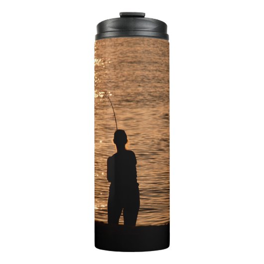 Vist bij zonsondergang thermosbeker (Voorkant)