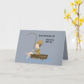 Vist Blauw Funny Droevig Uw Citaat van de Vraag ge Kaart (Gele Bloem)