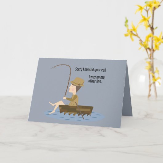 Vist Blauw Funny Droevig Uw Citaat van de Vraag ge Kaart (Gele Bloem)